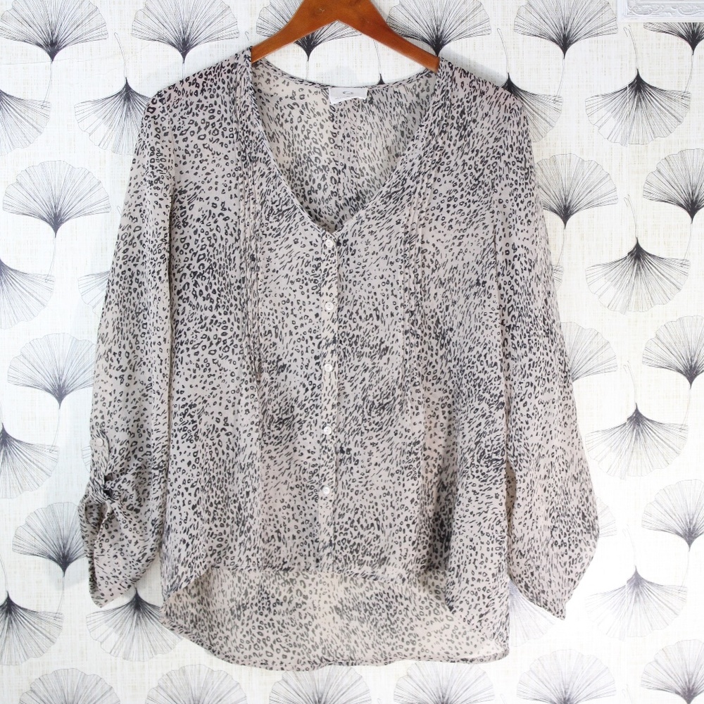 Pins and Needles Sheer Leopard Top
